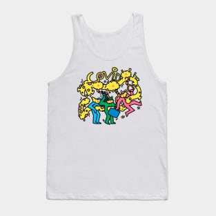 COVID Loop Pop Art White Tank Top